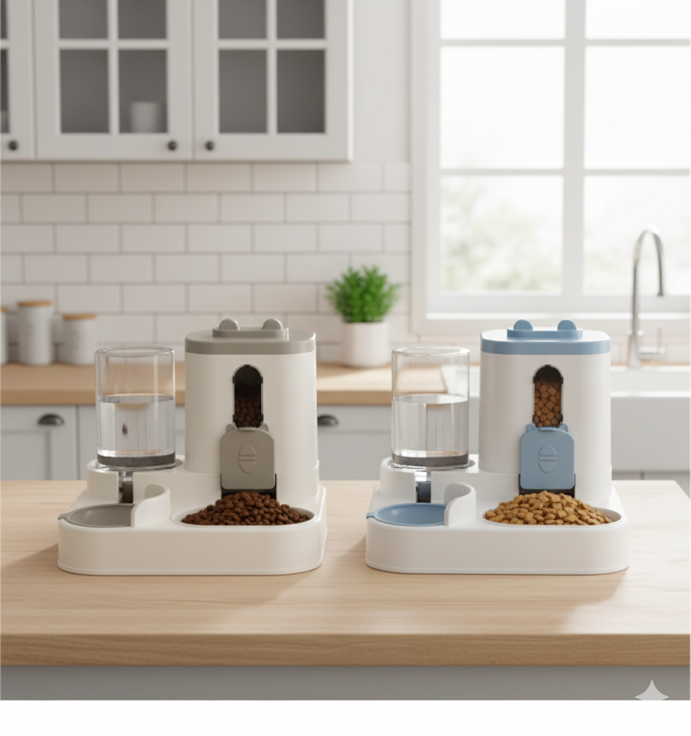 Pawtopia Distributeur Automatique 2 en 1 Eau + Croquettes