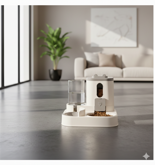 Pawtopia Distributeur Automatique 2 en 1 Eau + Croquettes