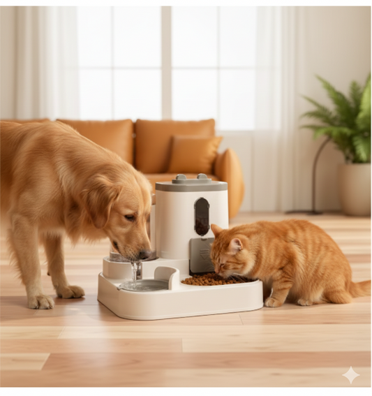 Pawtopia Distributeur Automatique 2 en 1 Eau + Croquettes